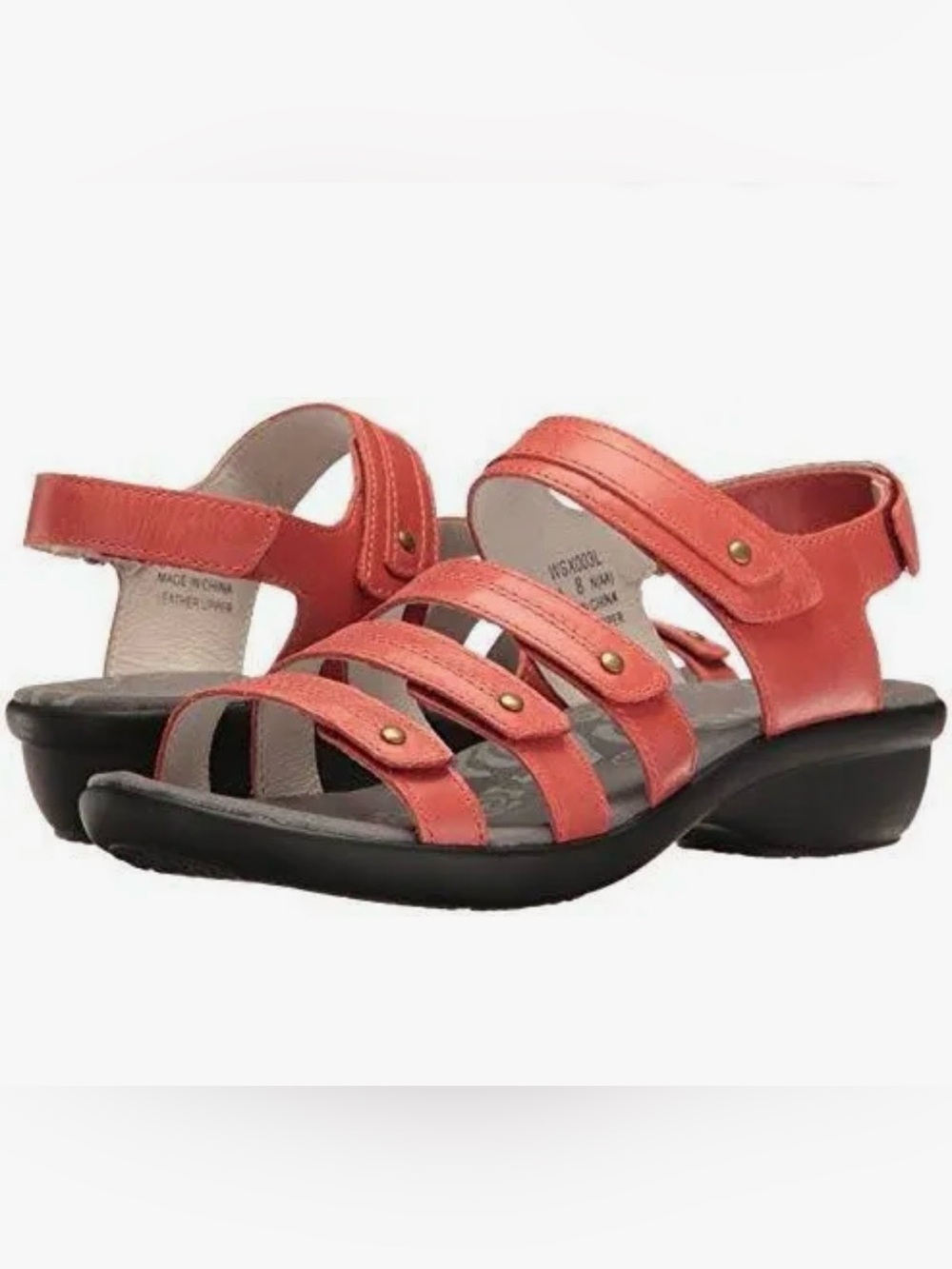 Propet Aurora Coral Strappy Leather Sandals Women's Size 8 Adjustable Casual